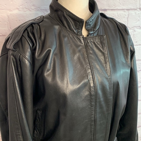 Paris-Dakar Vintage 1980s Leather Bomber Jacket - Picture 2 of 13